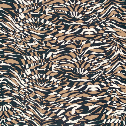 Image de tissu viscose - motif zèbre marron 125 g/m² – disponible chez Šarlotes audumi