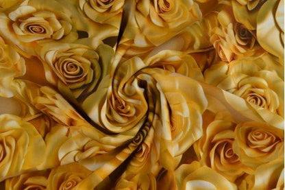 Tissu en viscose - roses 100 g/m²