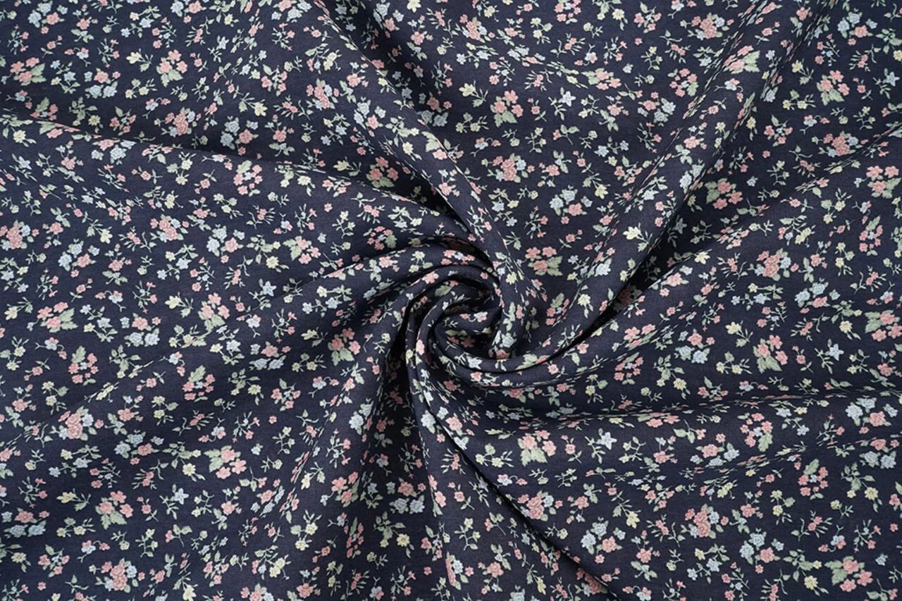 Image with viscose fabric - delicate flowers 80 g/m² – available at Šarlotes audumi