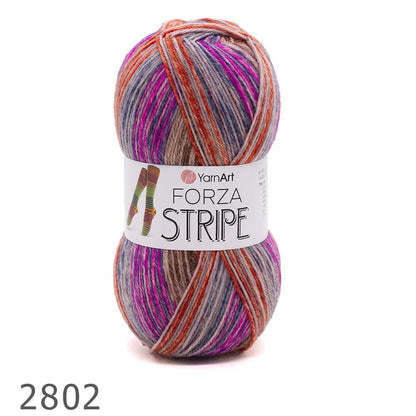 Sockengarn mit Wolle YarnArt Forza Stripe – 100 g / 420 m – online erhältlich bei Charlottes Stoffe