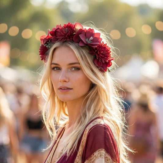 Image d’une couronne de fleurs, serre-tête – disponible chez Šarlotes audumi