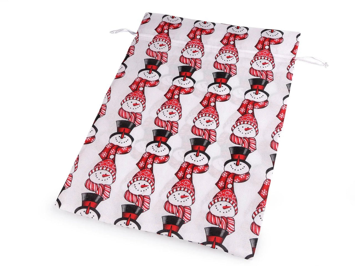 Weihnachtsgeschenksack mit Schneemann 30 × 40 cm – online erhältlich Šarlotes audumi