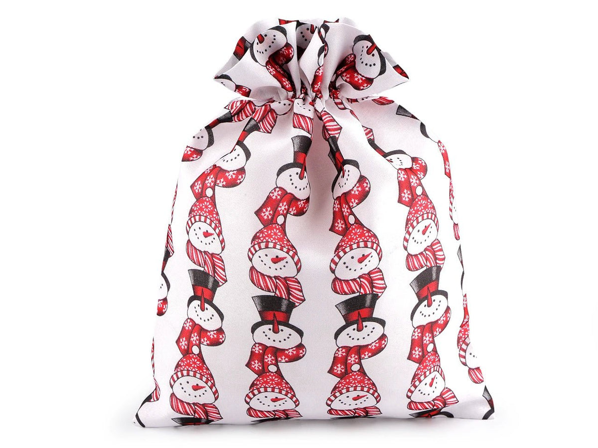 Weihnachtsgeschenksack mit Schneemann 30 × 40 cm – online erhältlich Šarlotes audumi