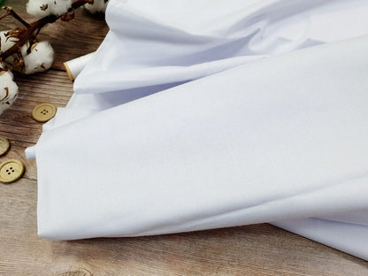 Tissu 100 % coton blanc 220 cm 146 g/m²