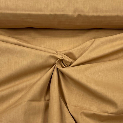Tissu 100 % coton couleur caramel, 125 g/m²