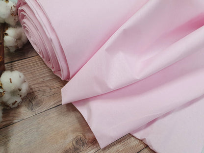 Tissu 100 % coton, rose pâle, 125 g/m²