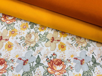Tissu 100 % coton orange 125 g/m²