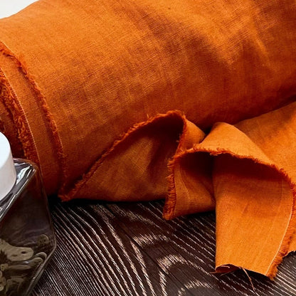 100% lin adouci, orange carotte 205 g/m²