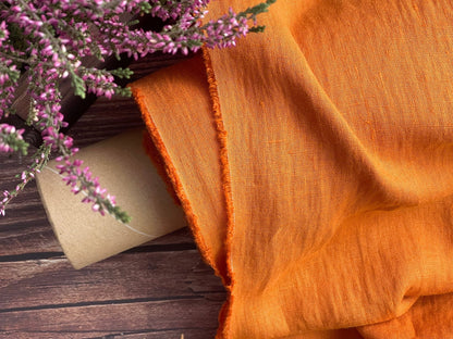 100% lin assoupli orange carotte 205 g/m²