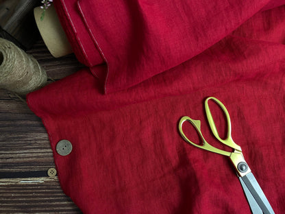 100% lin assoupli rouge cerise 205 g/m²