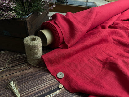 100 % lin adouci rouge cerise 205 g/m²