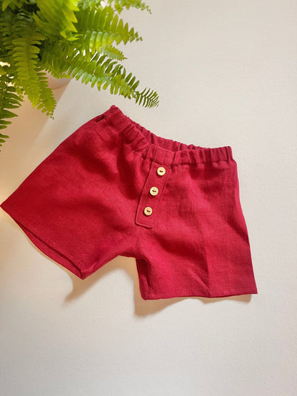 100% lin adouci rouge cerise 205 g/m²
