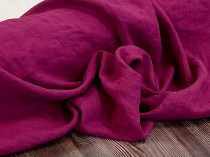 100% lin lavé, ton baies éclatant 205 g/m²
