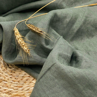 100% lin assoupli vert sauge 205 g/m²