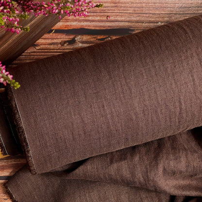 100% lin adouci brun chocolat 205 g/m²