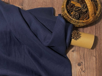 100 % lin adouci - bleu foncé 205 g/m²