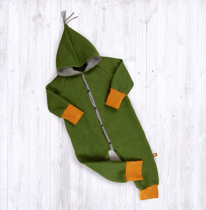 Tissu 100 % laine, vert chaud 385 g/m²