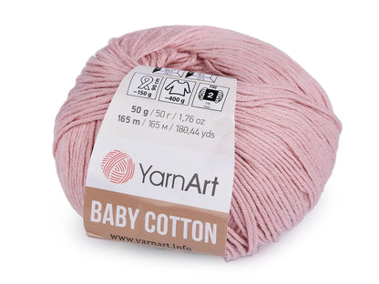 Fil Yarn Art Baby Cotton rose poudré 165 m 50 g #413