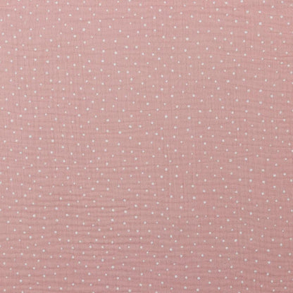 Muslin with dots on a pink background 125 g/m²