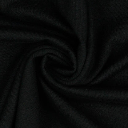 Jersey de coton fin noir 215 g/m²