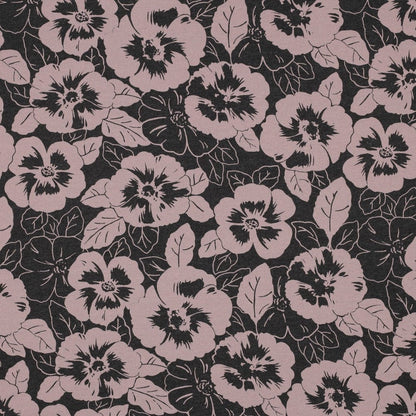 Jersey de coton fin à fleurs sur fond sombre 200 g/m²