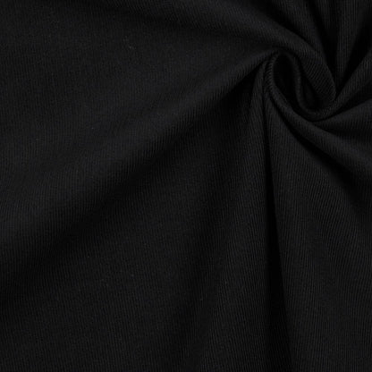 Velours de coton fin noir 145 g/m²