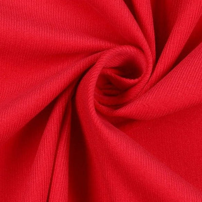 Fin velours côtelé de coton rouge 145 g/m²