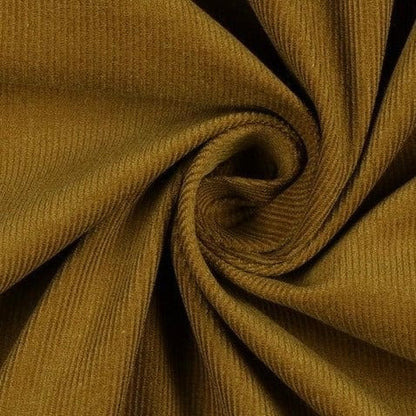 Velours côtelé fin en coton, brun verdâtre 145 g/m²